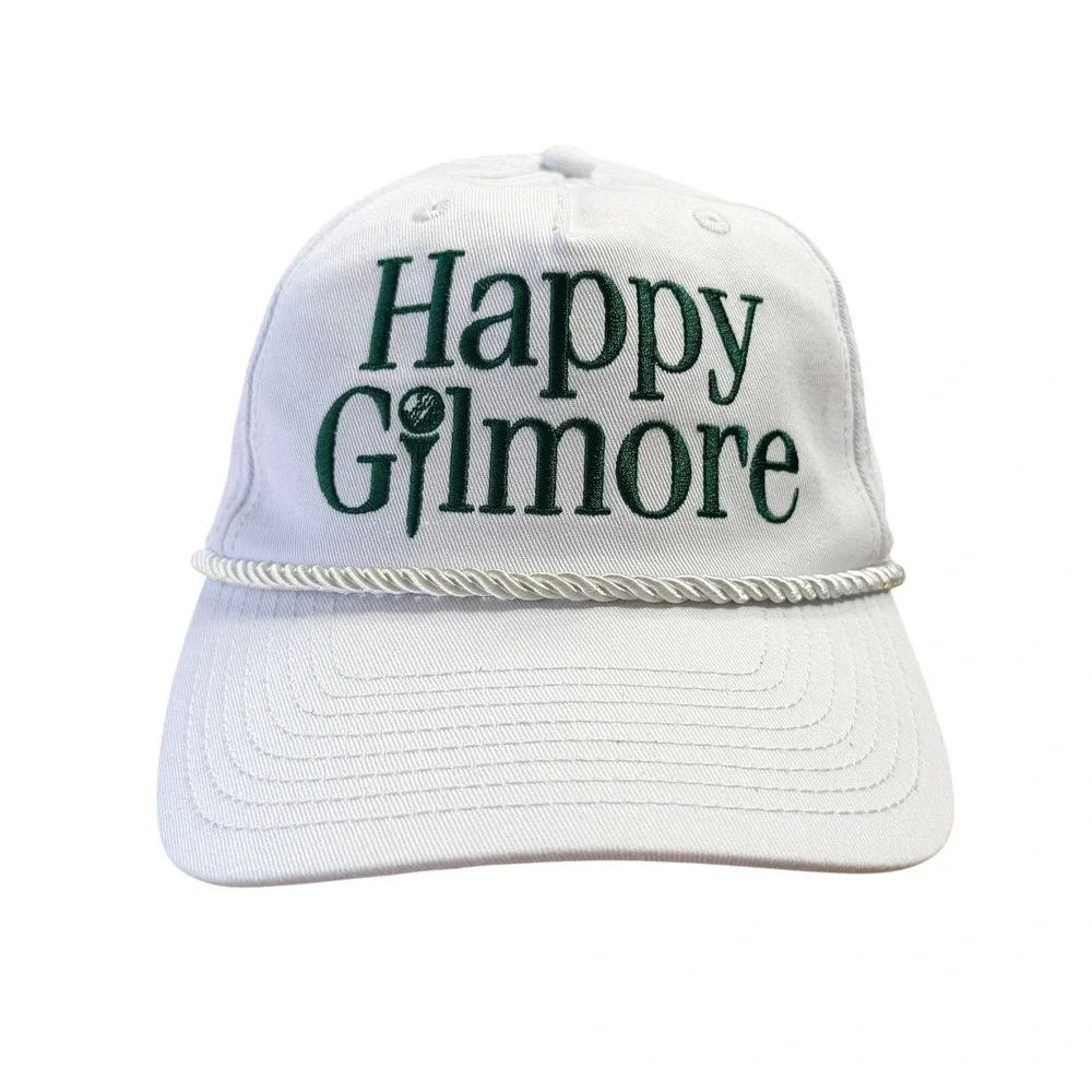 Happy Gilmore Movie Promo Hat White Green Rope Snapback Golf Universal Studios